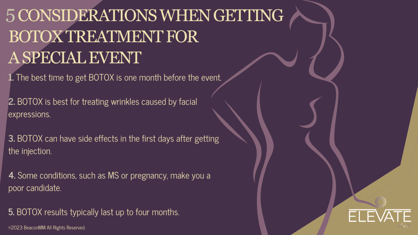 5 Considerations When Getting Botox Treatment for a Special Event Infographic