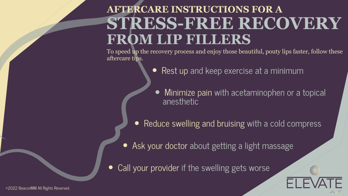 Aftercare Instructions For a Stress-Free Recovery From Lip Fillers Infographic