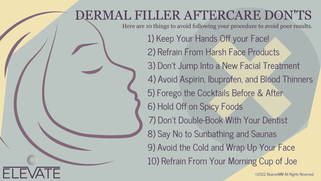 Dermal Filler Aftercare Don'ts Infographic